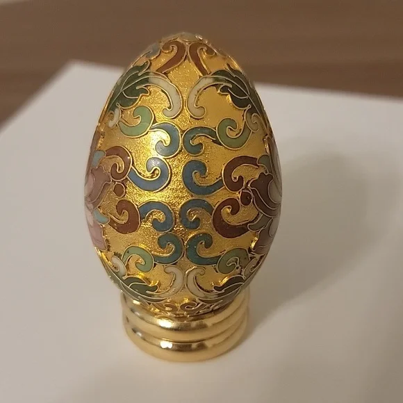 Franklin Mint Cloisonne Enamel 24K gold egg - Picture 2 of 8